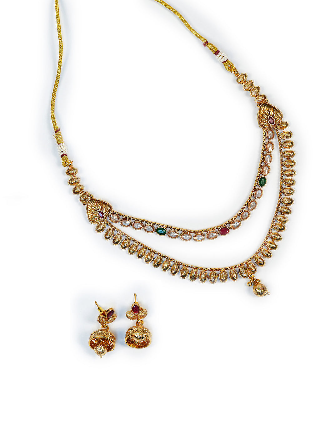 Aanura Gold Plated Dual-Layer Necklace Set