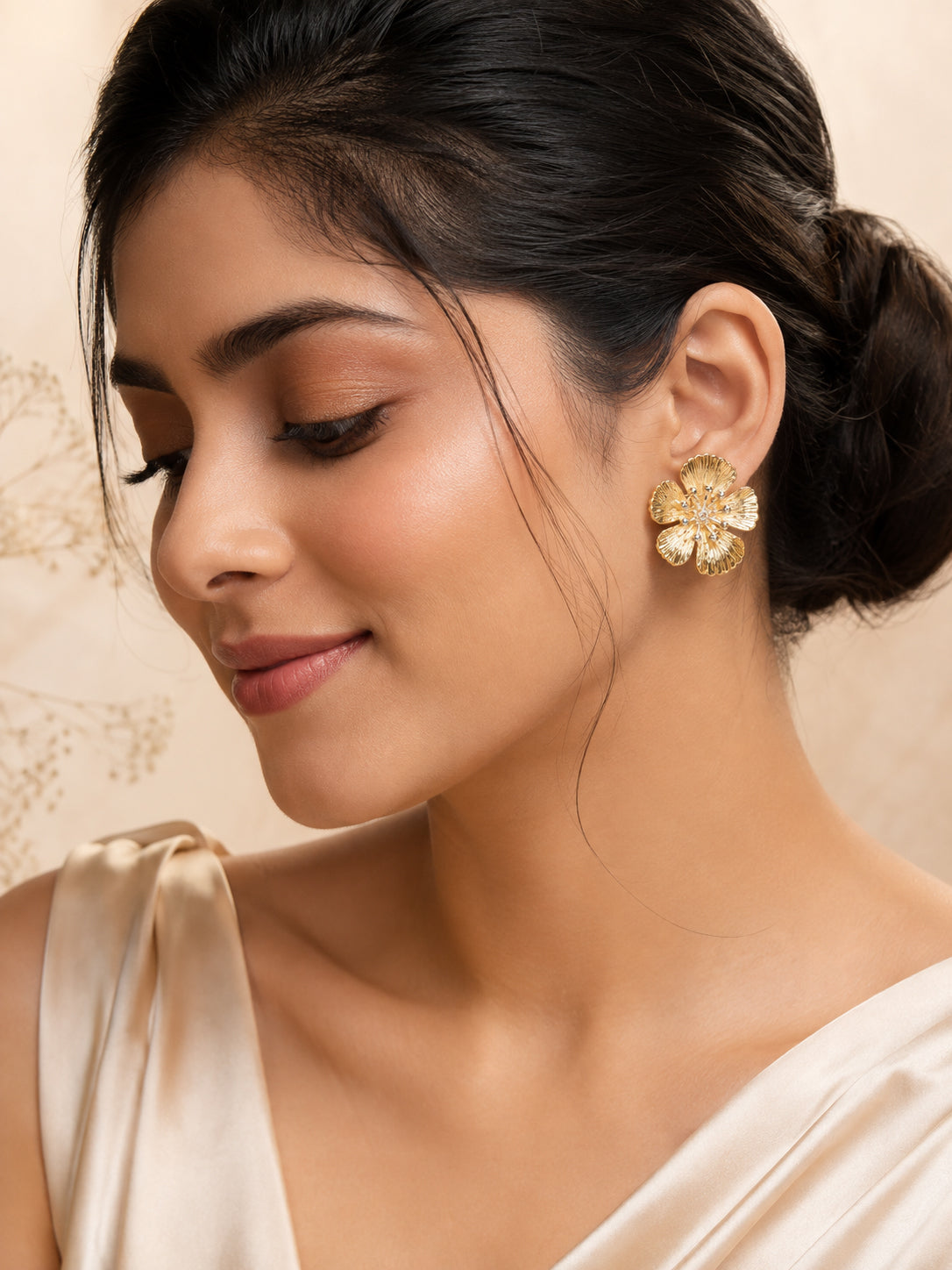 Aanura Gold Blossom Stainless Steel Earrings
