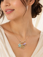 Aanura Ocean Charm Gold Necklace with Starfish, Shell & Coral