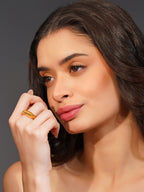 18K Gold Plated Sculpted Dome Anti-Tarnish Waterproof Ring