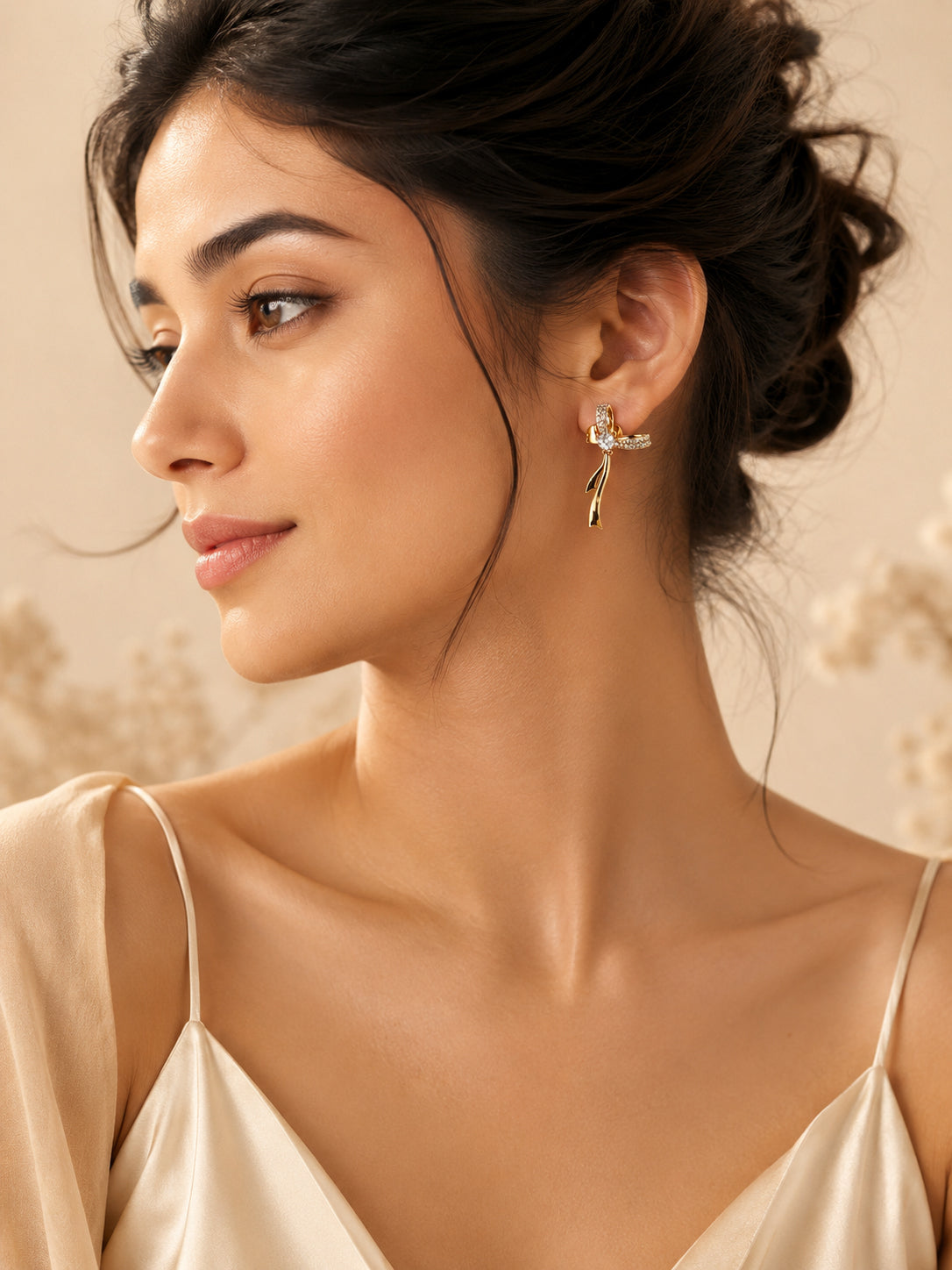 Aanura Celeste Ribbon Earrings – Gold-Plated