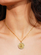 Aanura Coin Medallion Adjustable Necklace
