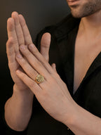 18K Gold Tree Anti-Tarnish Waterproof Ring For Men