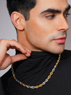 18K Gold & Silver Rhodium-Plated Waterproof Stainless Steel Rope Chain