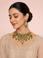 Aanura Multi-Colour Stone Choker Necklace Set