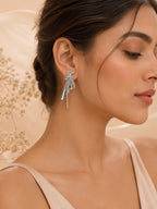 Aanura Silver Crystal Glam Earrings