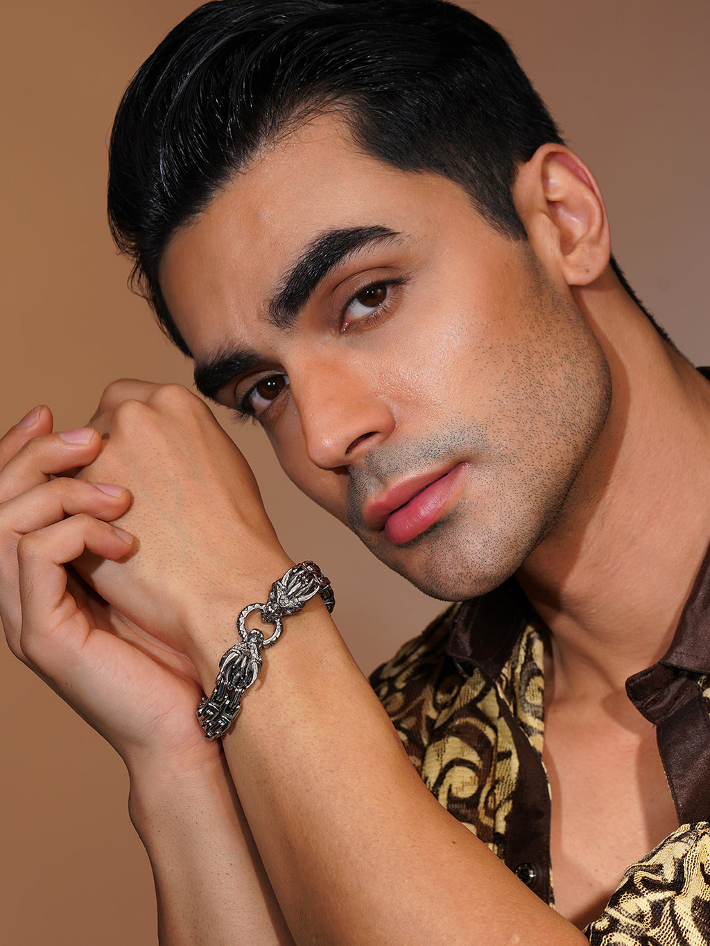 Aanura Silver Dragon Stainless Steel Bracelet For Men
