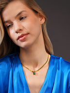 Aanura Square Drop Minimal Pendant Necklace