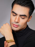 18K Gold-Plated Skull Cuff Waterproof Hypoallergenic Steel Bracelet