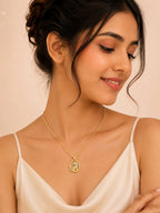 Crystal Cat Charm Necklace with 18K Gold Plating