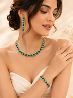 Aanura Green Malachite Necklace, Bracelet & Earring Set