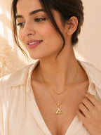 18K Gold Plated Crystal Ribbon Loop Layered Necklace