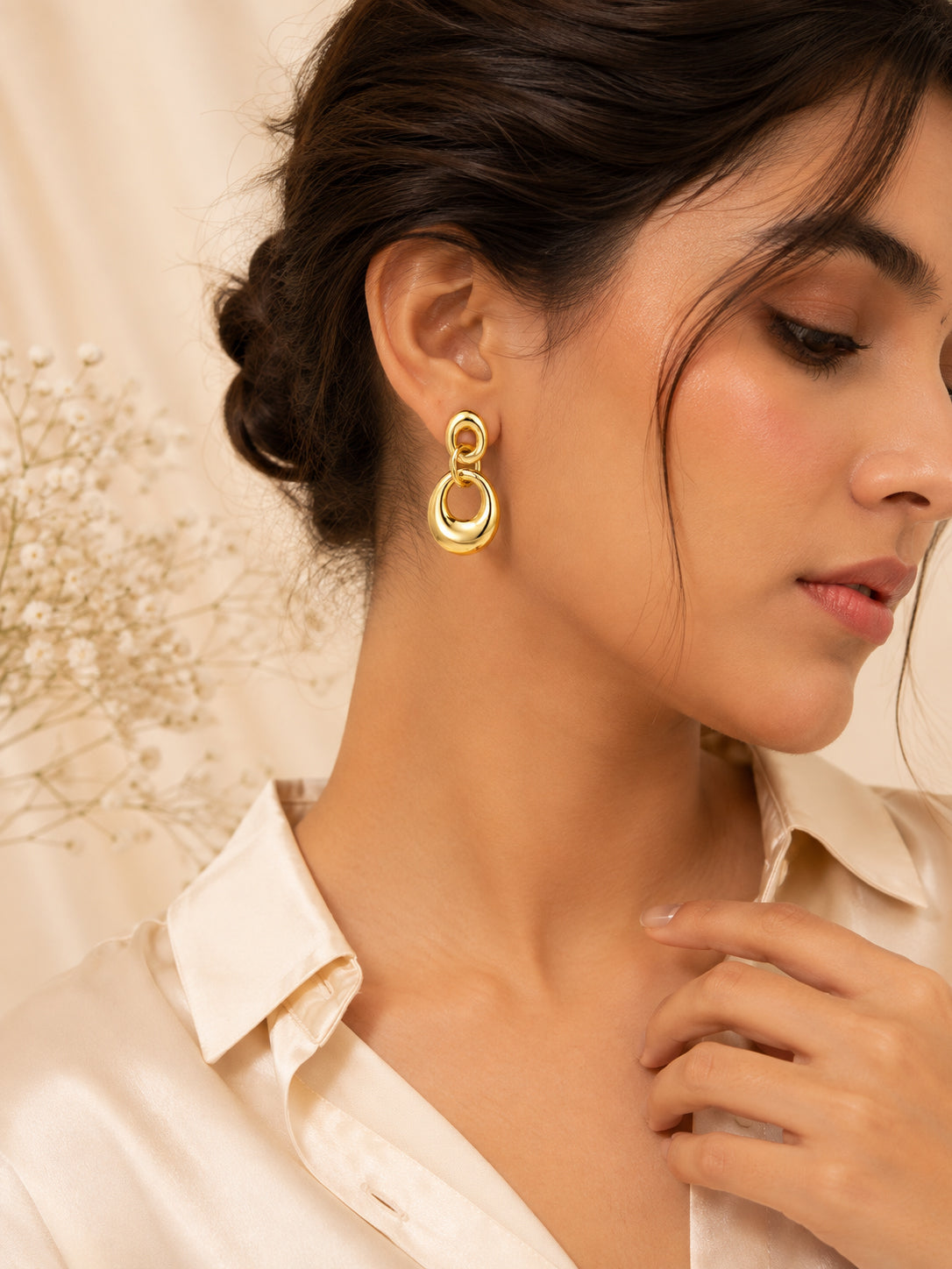 Aanura Pearl Chain Drop Earrings