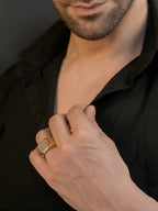 18K Gold Carbon Weave Anti-Tarnish Waterproof Ring