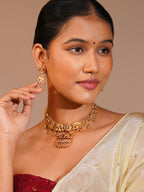 Aanura Gold Plated Heritage Temple Necklace Set