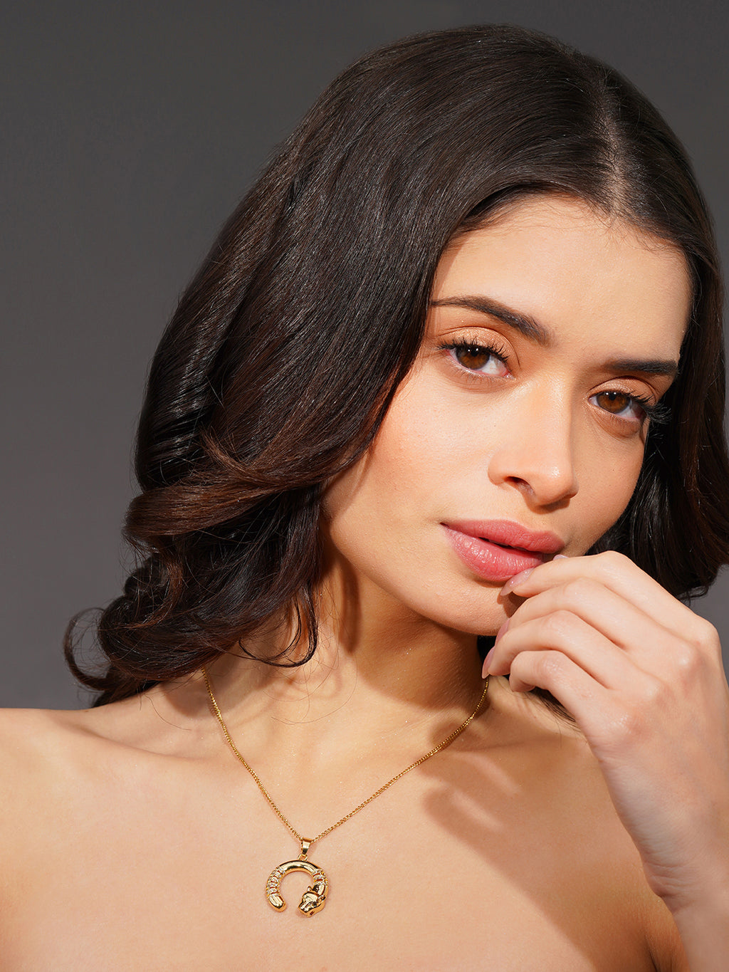 Aanura Crescent Embrace Pendant Necklace