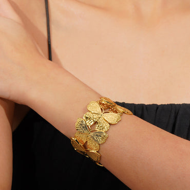 Aanura Golden Butterfly Cuff Bracelet