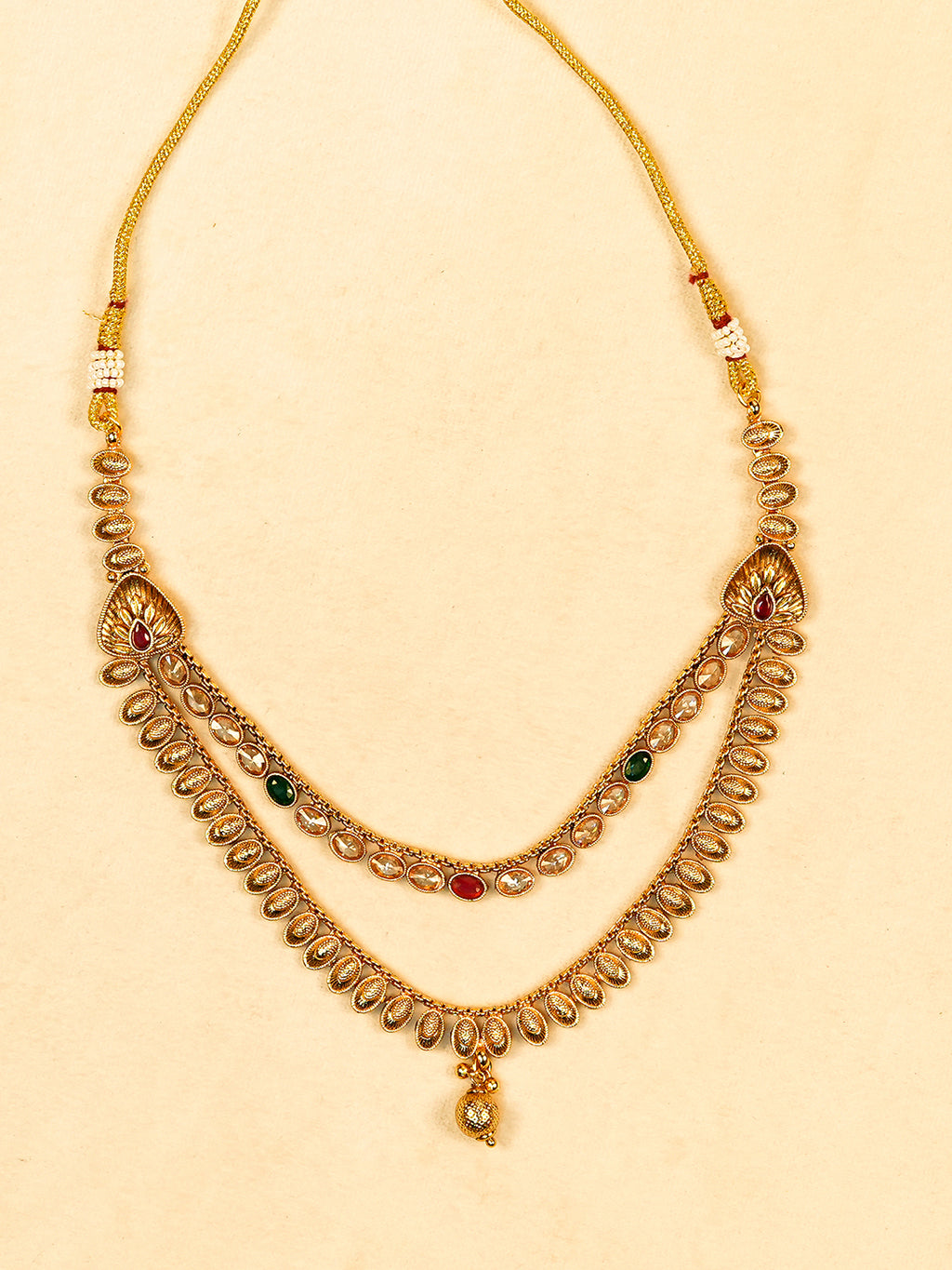 Aanura Gold Plated Dual-Layer Necklace Set