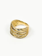 18K Gold Plated Multi-Band Anti-Tarnish Waterproof Ring
