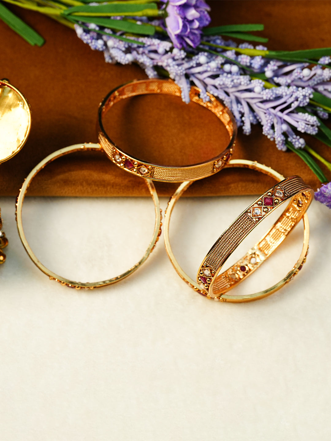 Aanura Gold Plated Minimal Heritage Bangle