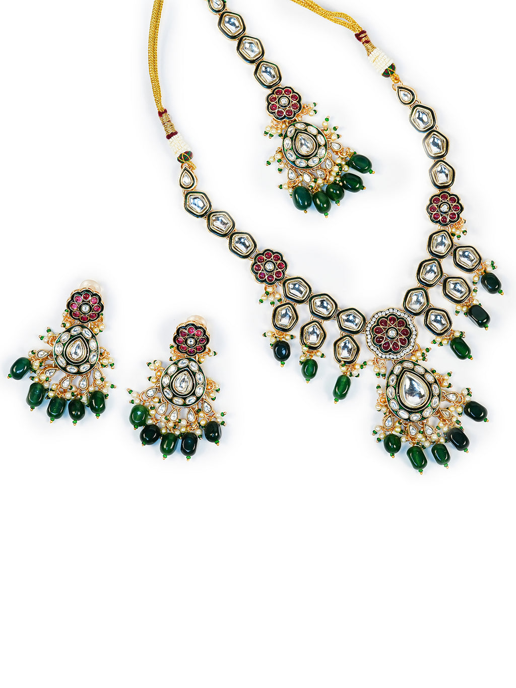 Aanura Gold Plated Traditional Necklace Set