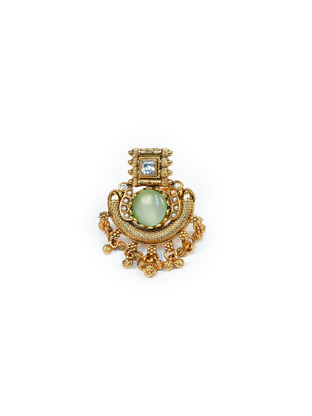 Aanura Ornate Crescent Adjustable Statement Ring