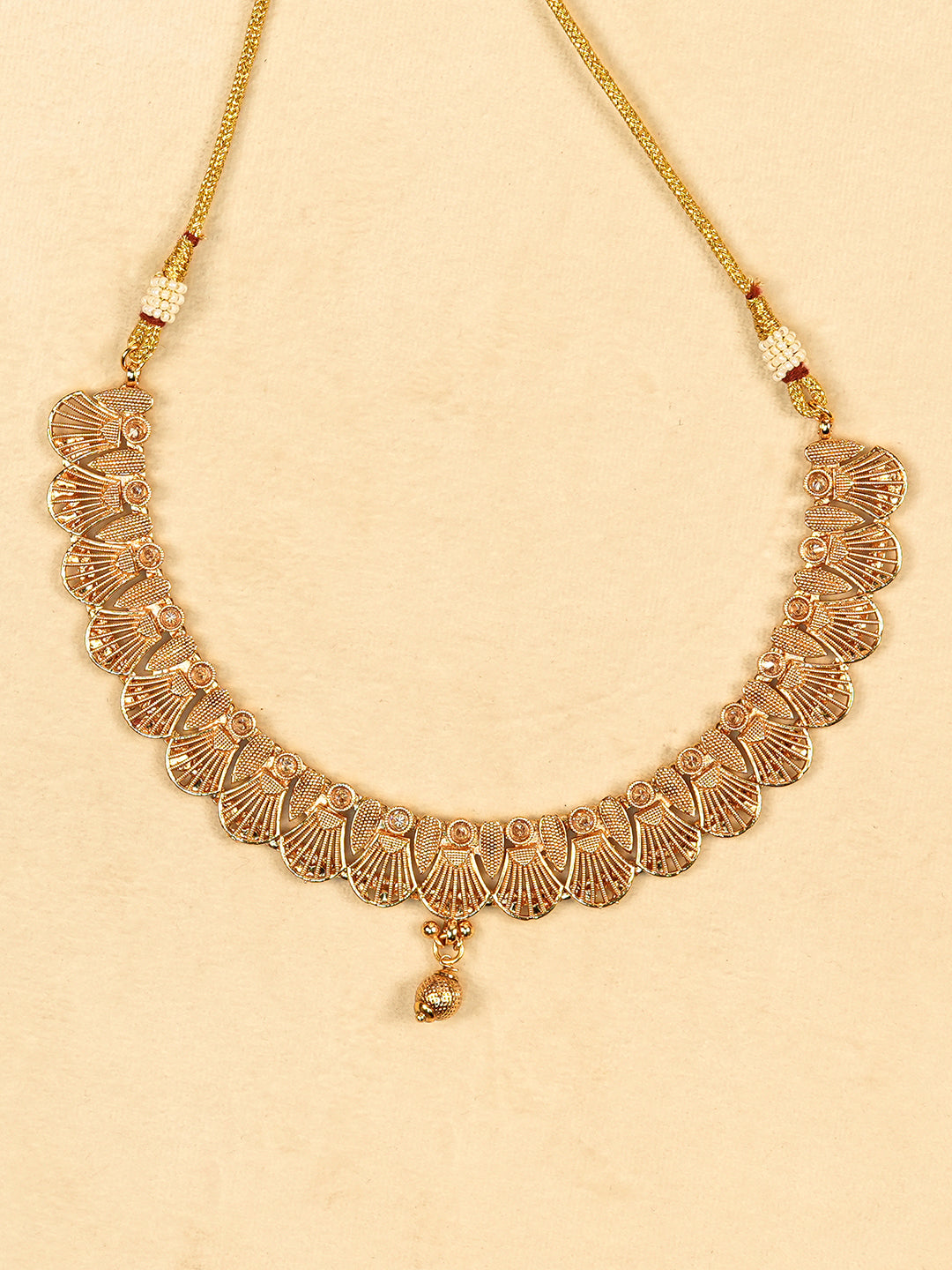 Aanura Gold Plated Scallop Necklace Set