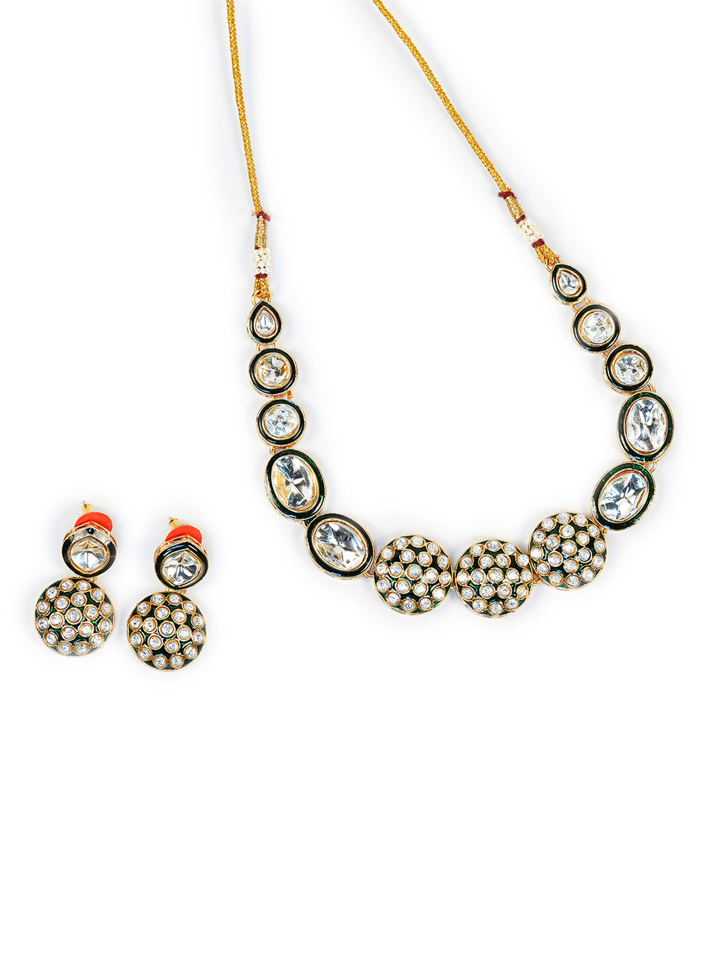 Aanura Gold Traditional Necklace & Earring Set