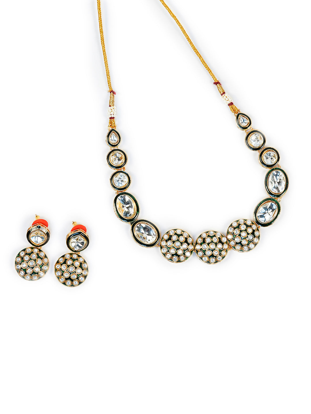 Aanura Gold Traditional Necklace & Earring Set