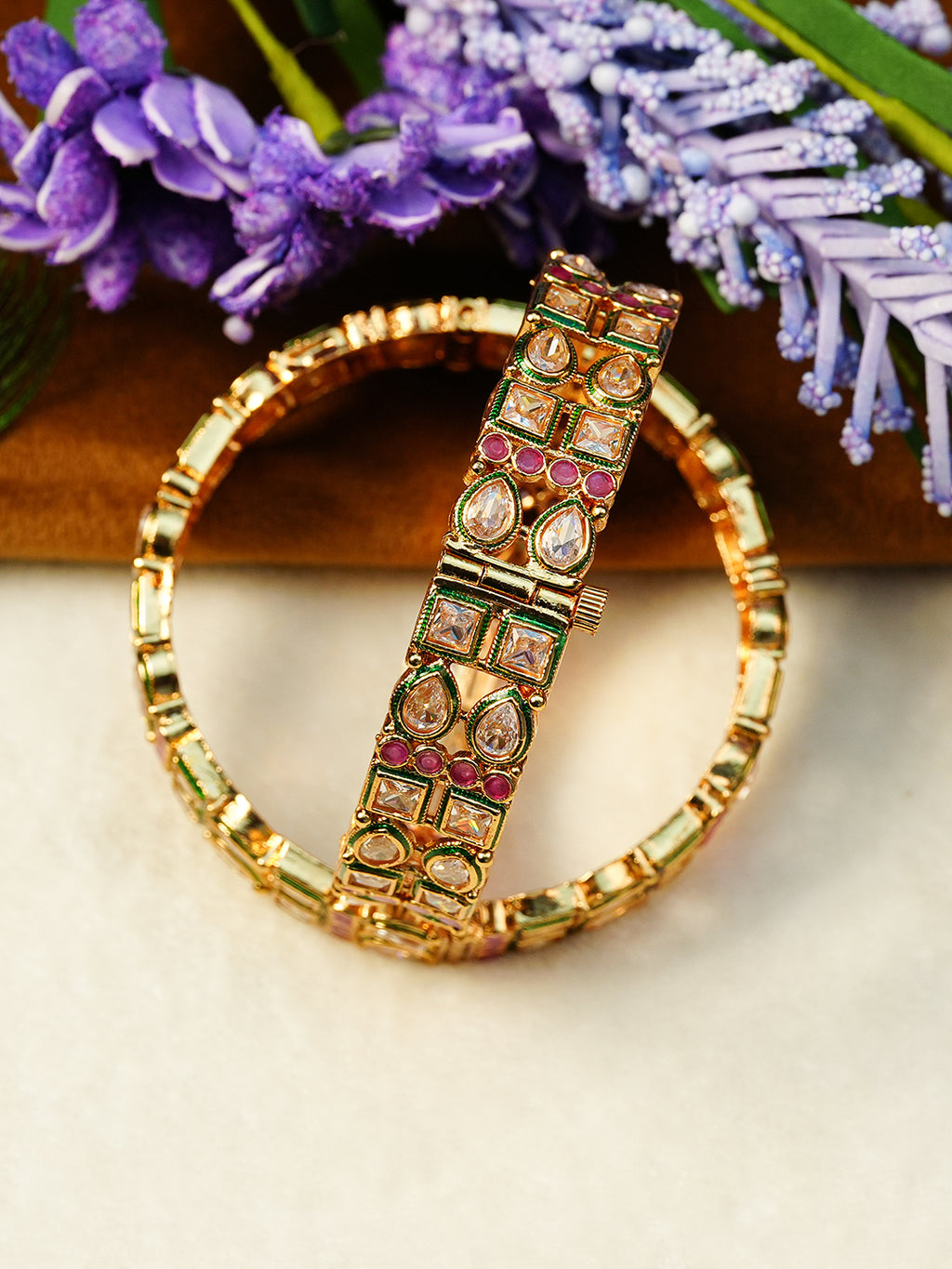 Aanura Classic Stone-Set Gold Plated Bracelet