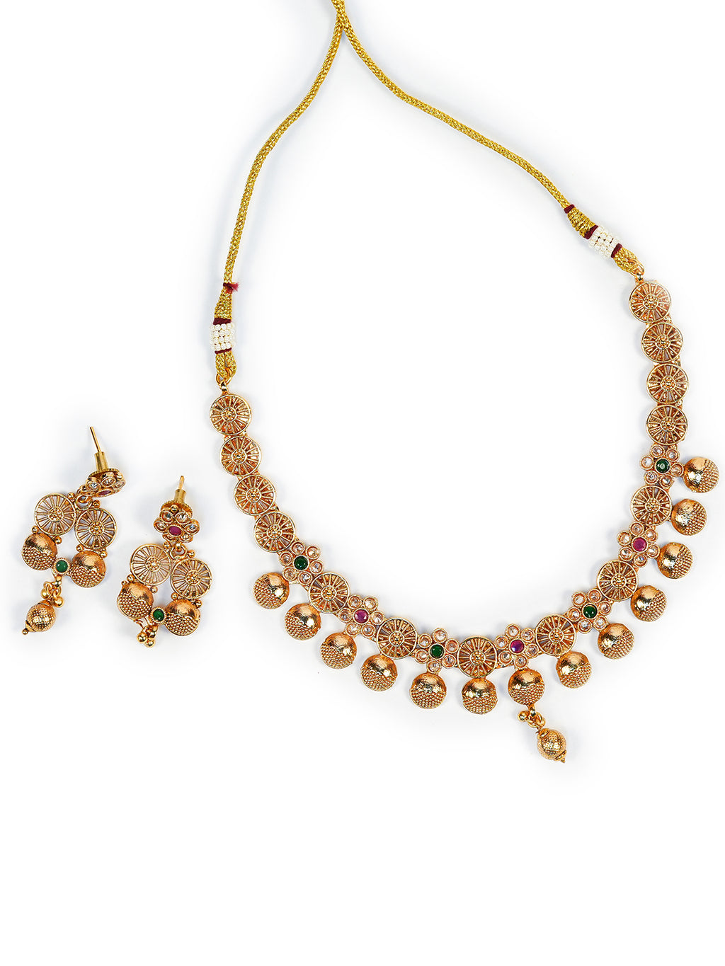 Aanura Gold Plated Heritage Disc Necklace Set