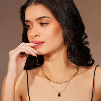 Aanura Noir Duo Layered Chain Necklace