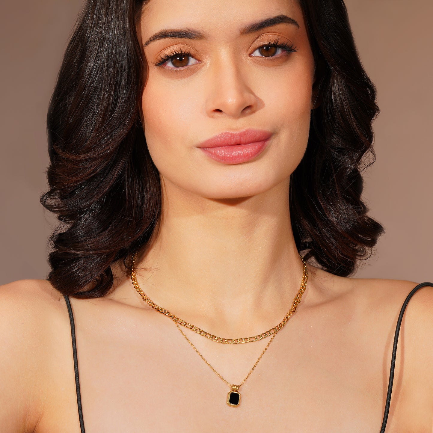 Aanura Noir Duo Layered Chain Necklace