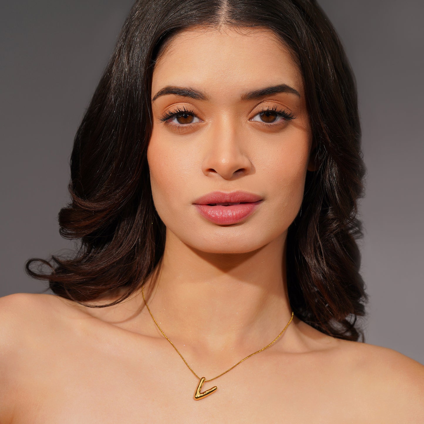 Aanura Sculpted V Pendant Necklace