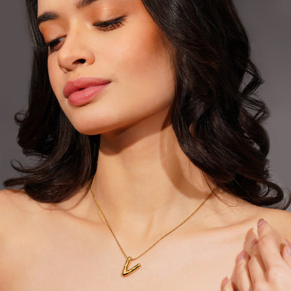 Aanura Sculpted V Pendant Necklace