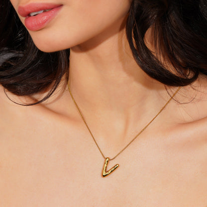 Aanura Sculpted V Pendant Necklace