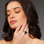 18K Gold Plated Heart Crystal Anti-Tarnish Waterproof Ring