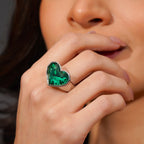 18K Gold Plated Heart Crystal Anti-Tarnish Waterproof Ring