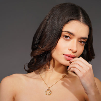 Aanura Crescent Embrace Pendant Necklace