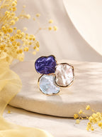 18K Gold Plated Pearl Petal Anti-Tarnish Waterproof Ring