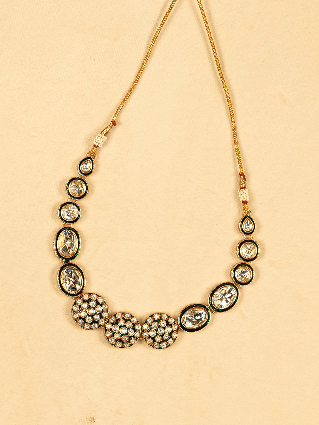 Aanura Gold Traditional Necklace & Earring Set