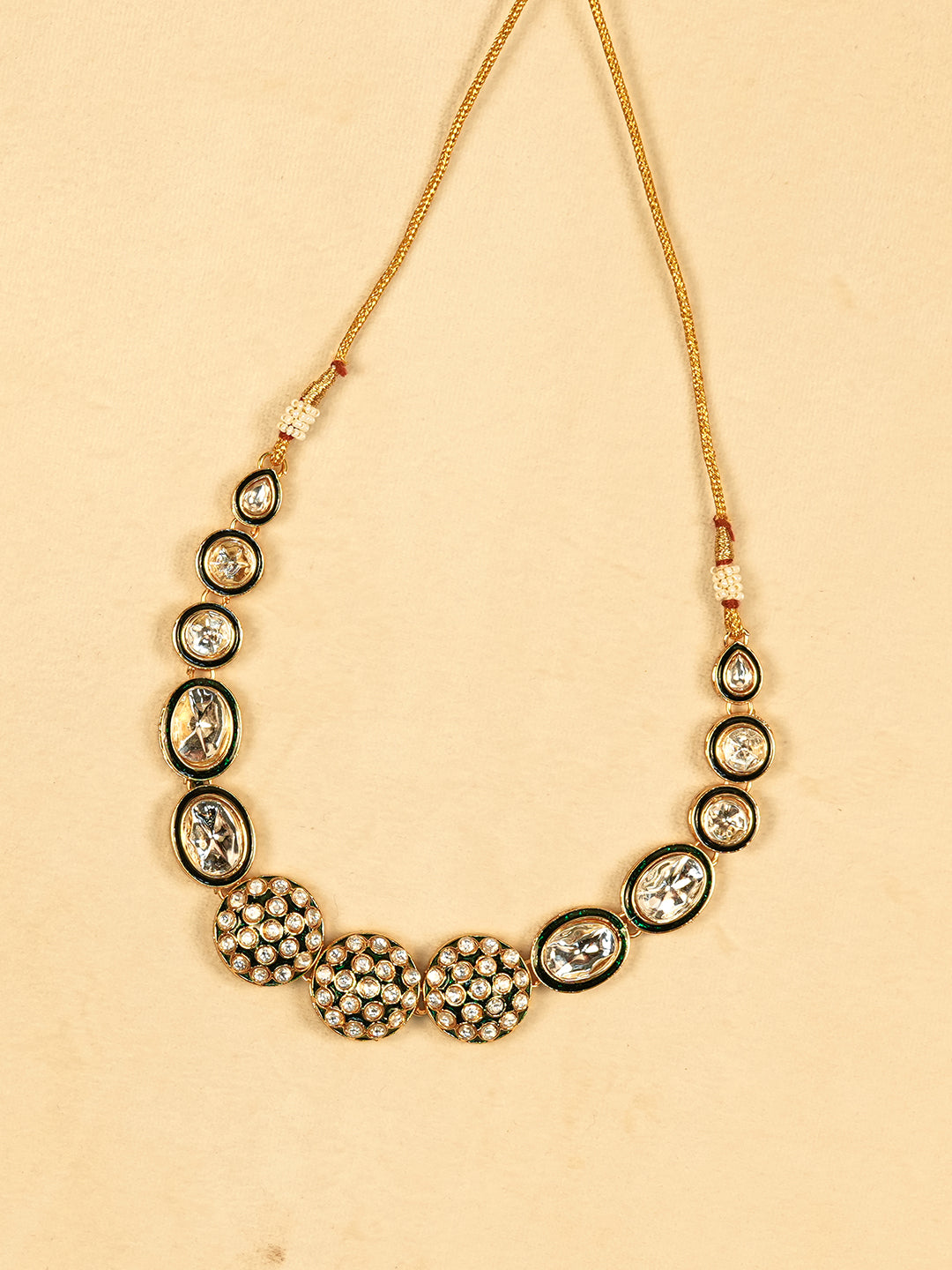 Aanura Gold Traditional Necklace & Earring Set
