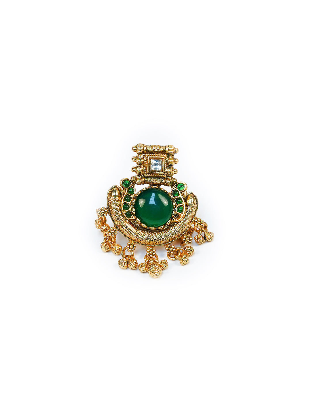 Aanura Ornate Crescent Adjustable Statement Ring