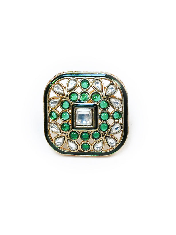 Aanura Ornate Square Adjustable Statement Ring