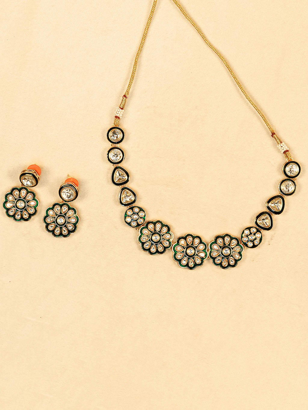 Aanura Gold Plated Floral Necklace Set