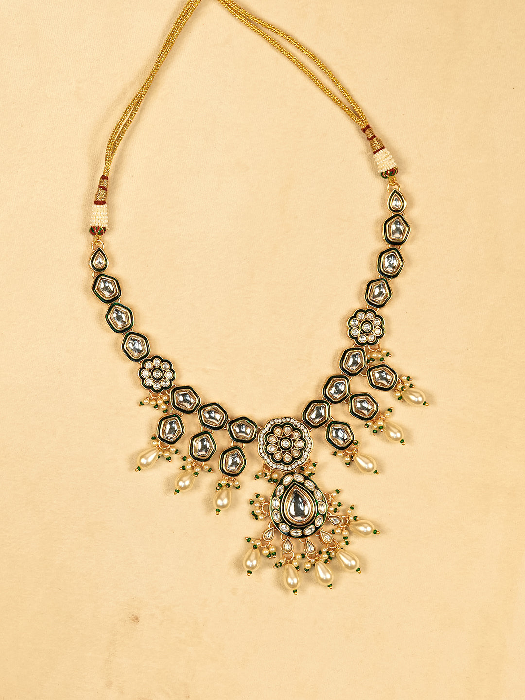 Aanura Gold Plated Traditional Necklace Set