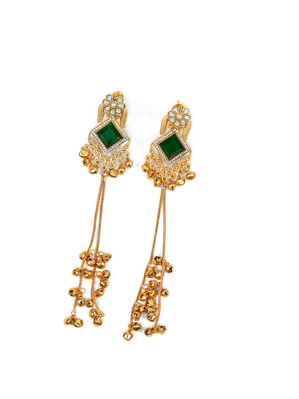 Aanura Gold Plated Royal Drop Jhumka Earrings