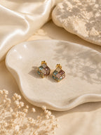 Aanura Gold Plated Cubic Crystal Earrings