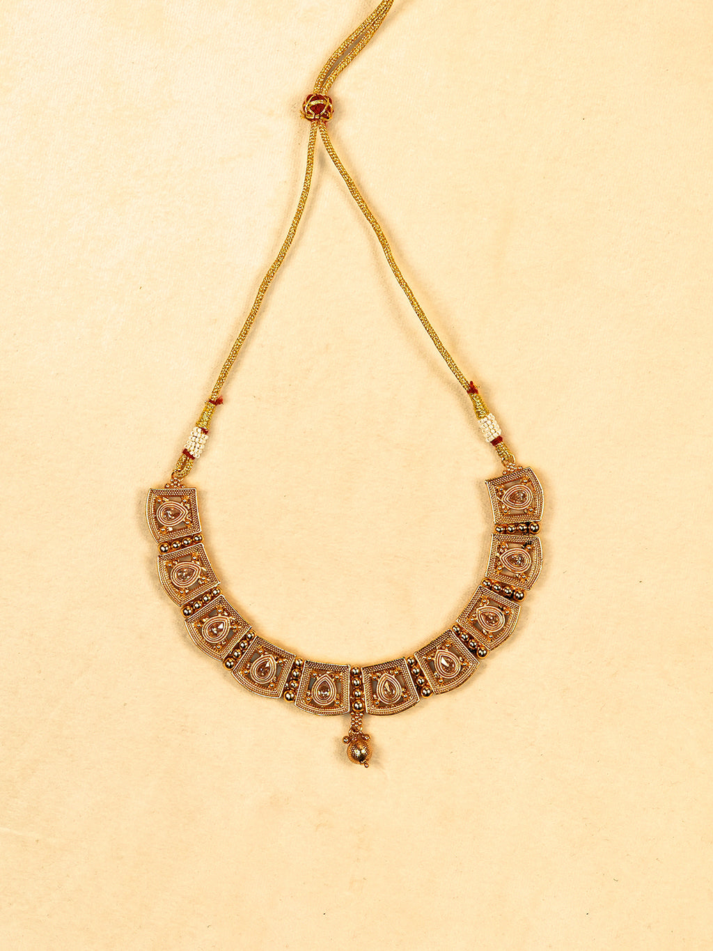 Aanura Gold Plated Heritage Panel Necklace Set