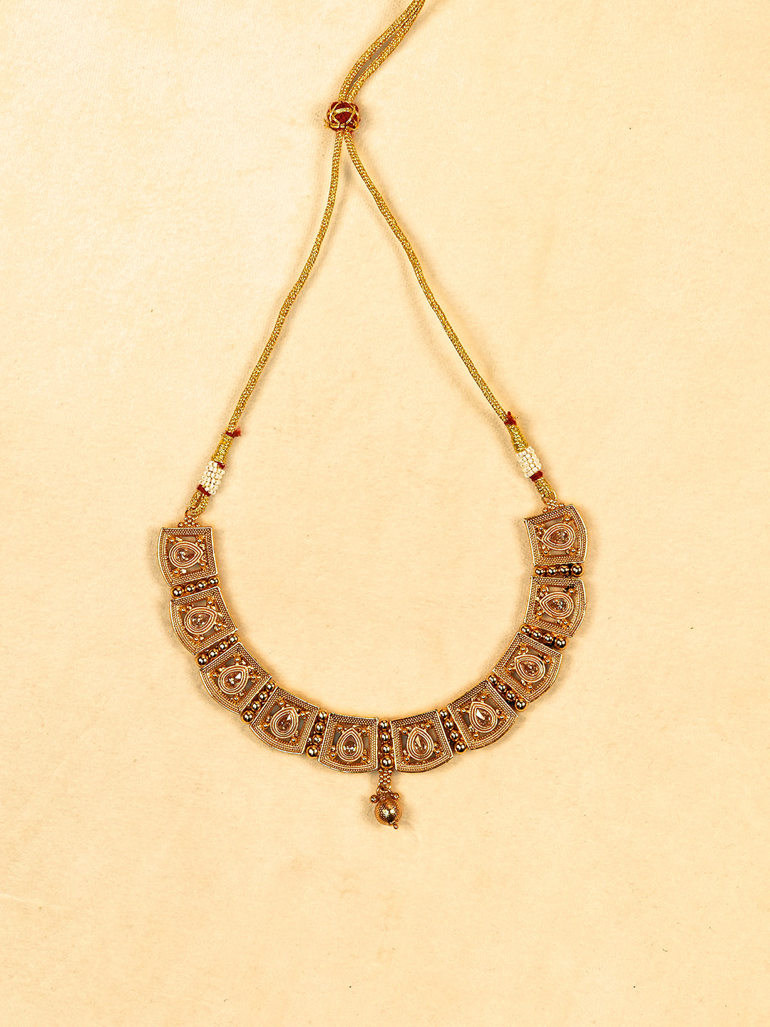 Aanura Gold Plated Heritage Panel Necklace Set
